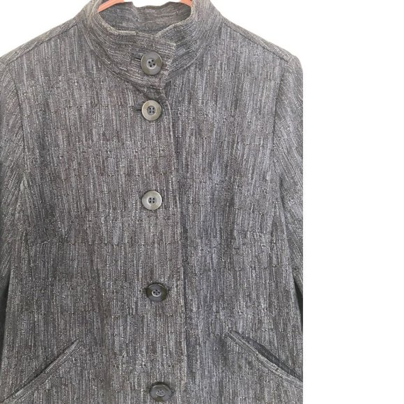 J Jill Blue Tweed Button Up Blazer Jacket Small - Picture 2 of 6